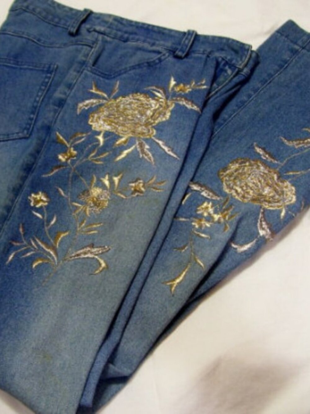 Cache Bling. Fancy Jeans, Size 2 Tall, Blue Jeans